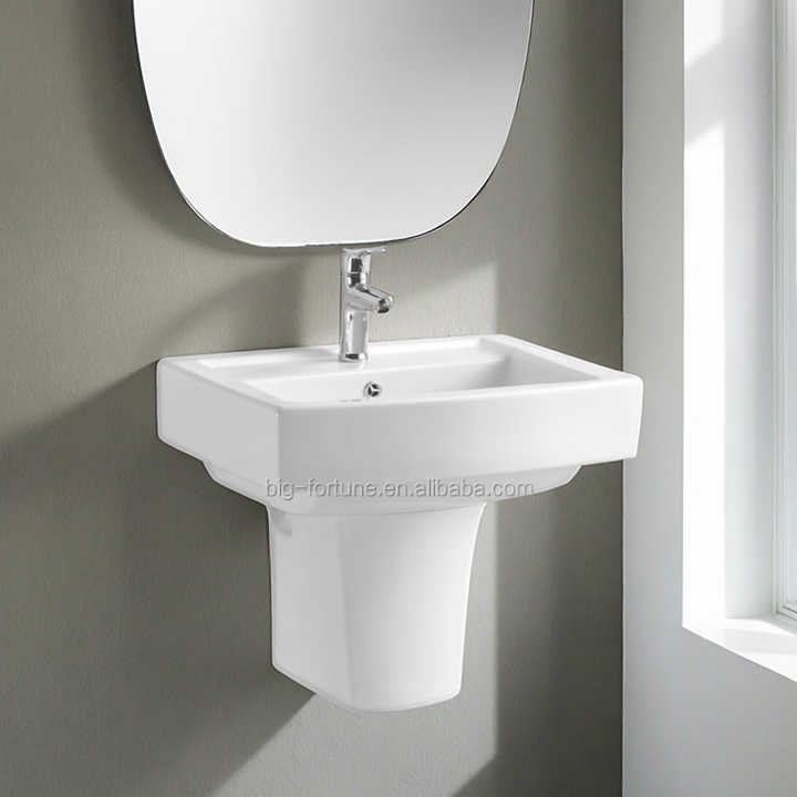 Hot selling sanitary ceramic wall mounted wash basin White ceramic wall mounted wash basin for hotel 