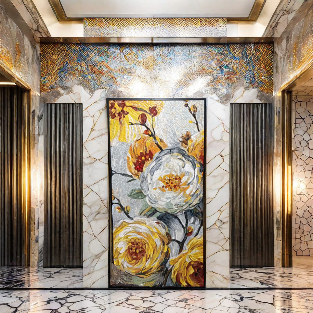 Luxury modern handmade art glass mosaic for bathroom, hotel or home wall decoration 