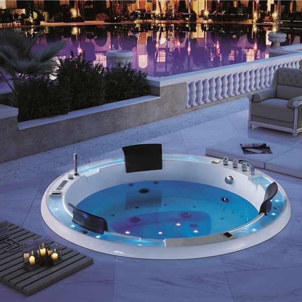 Round Acrylic Bathtub with Jet, Plastic Massage Bathtub, Large SPA Bathtub 