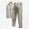 Maternity Set Breastfeeding Maternity Wear with Breast Pad No Underwear Home Wear Thin Breathable - Daisan Mart