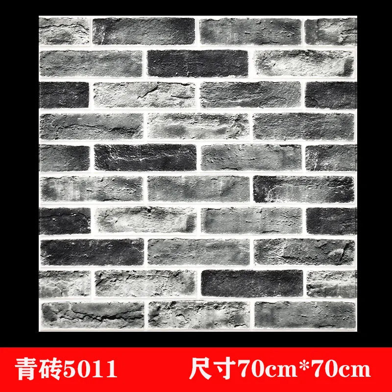 Wallpaper self-adhesive 3D three-dimensional wall stickers wall soft package shop decoration wall skirt wall board red brick