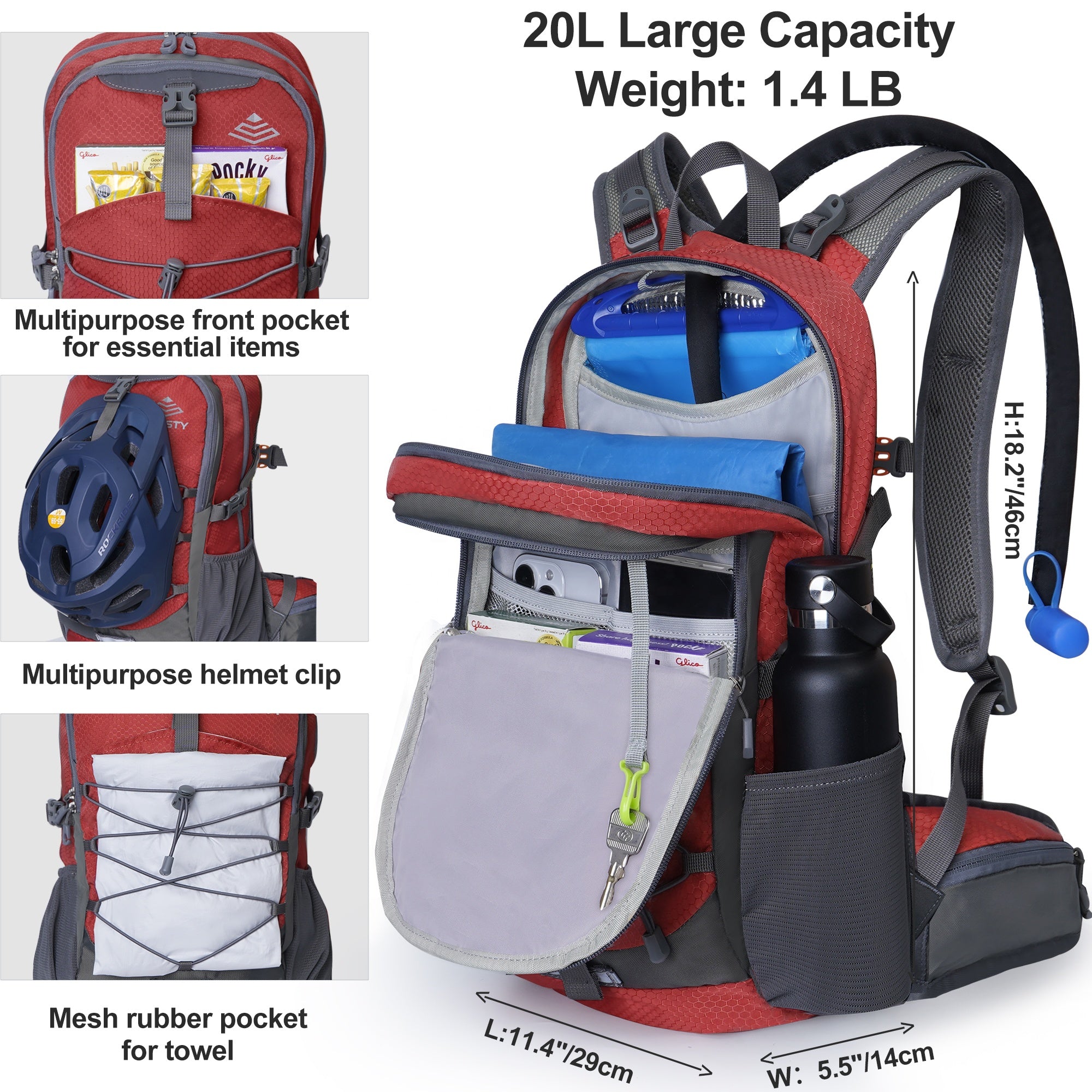 男女通用時尚騎乘背包，防水，防潑水