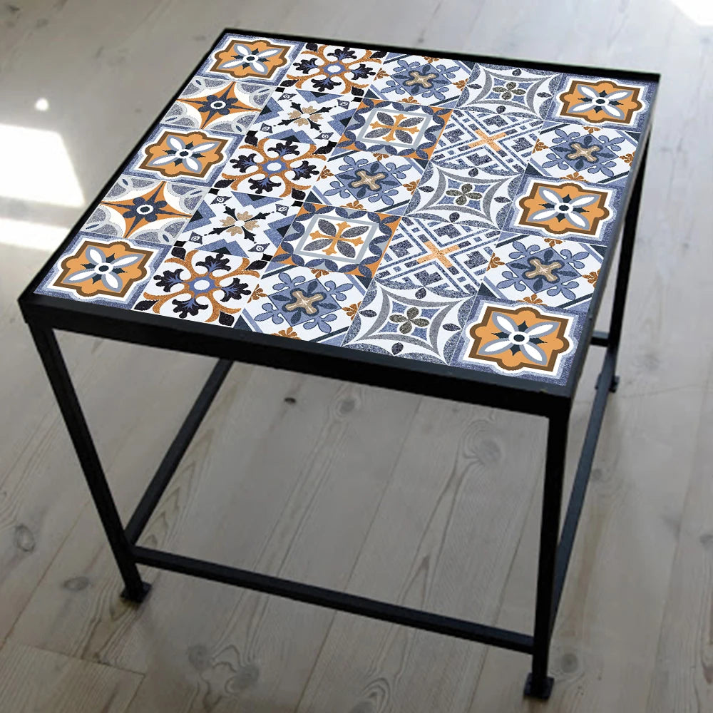 10 Pieces PVC Blue Gray Brick Wall Stickers