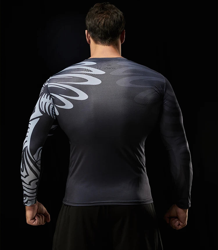 Men's Long Sleeve Bodycon Gym Sports T-Shirt