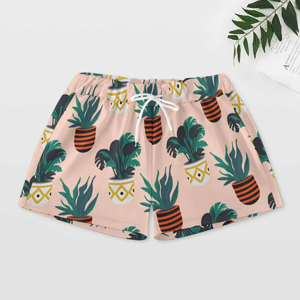 Bộ Đồ Ngủ Nữ 2 Món: Áo Dài Tay, Quần Ngắn V Neck