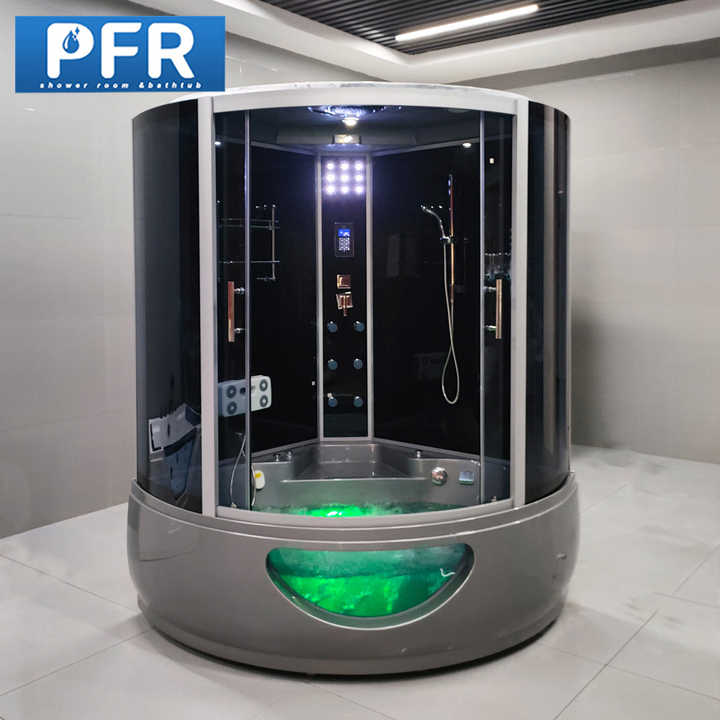 Modern Stainless Steel Bathroom Aluminum Frame Glass Steam Shower Jacuzzi 