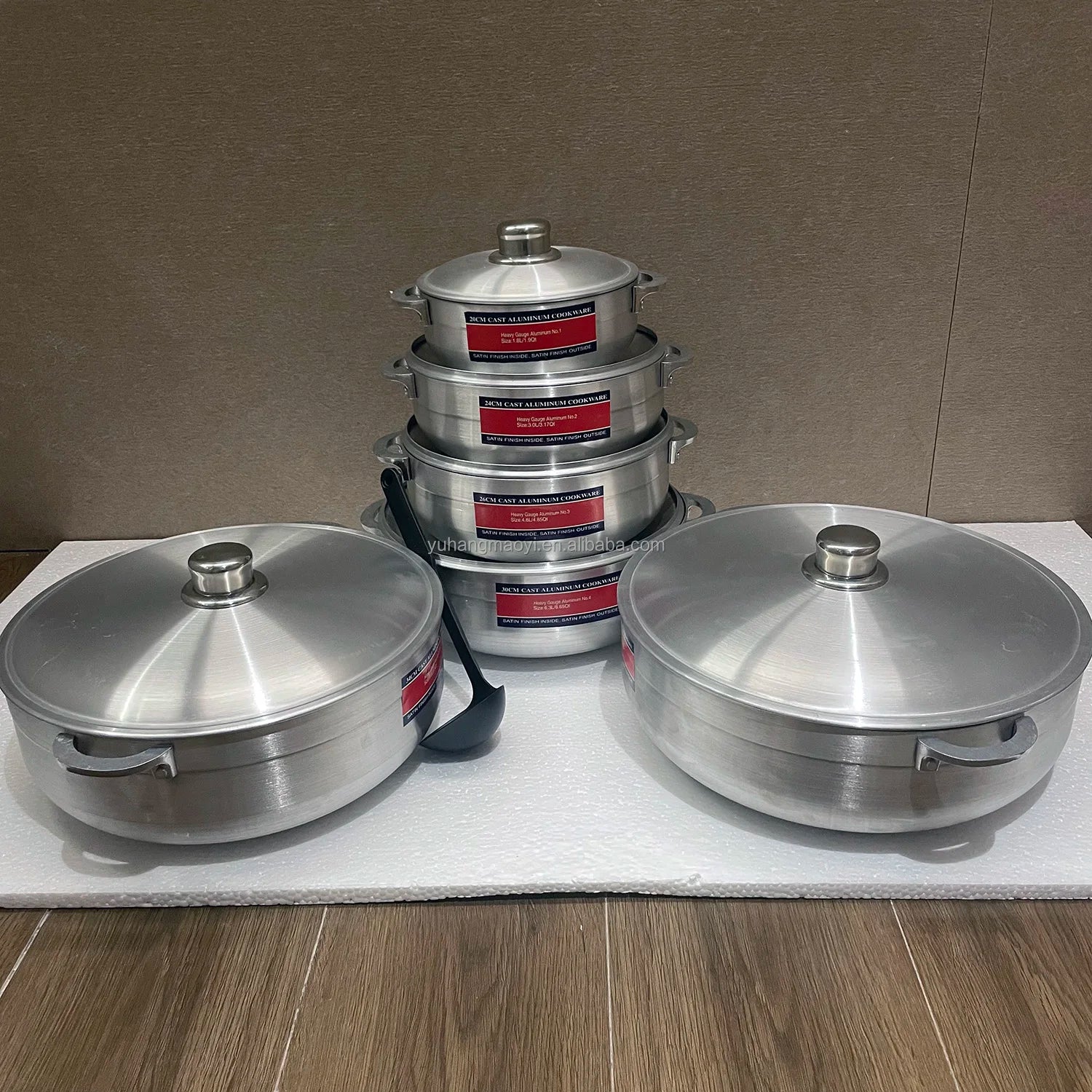 Bộ Nồi Nhôm Dày Nắp Nhôm - Dụng Cụ Nấu Ăn Tiện Lợi