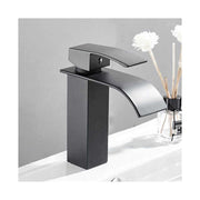Electroplated Stainless Steel Waterfall Sink Faucet For Hotel Bathroom Wholesale Square Faucet 