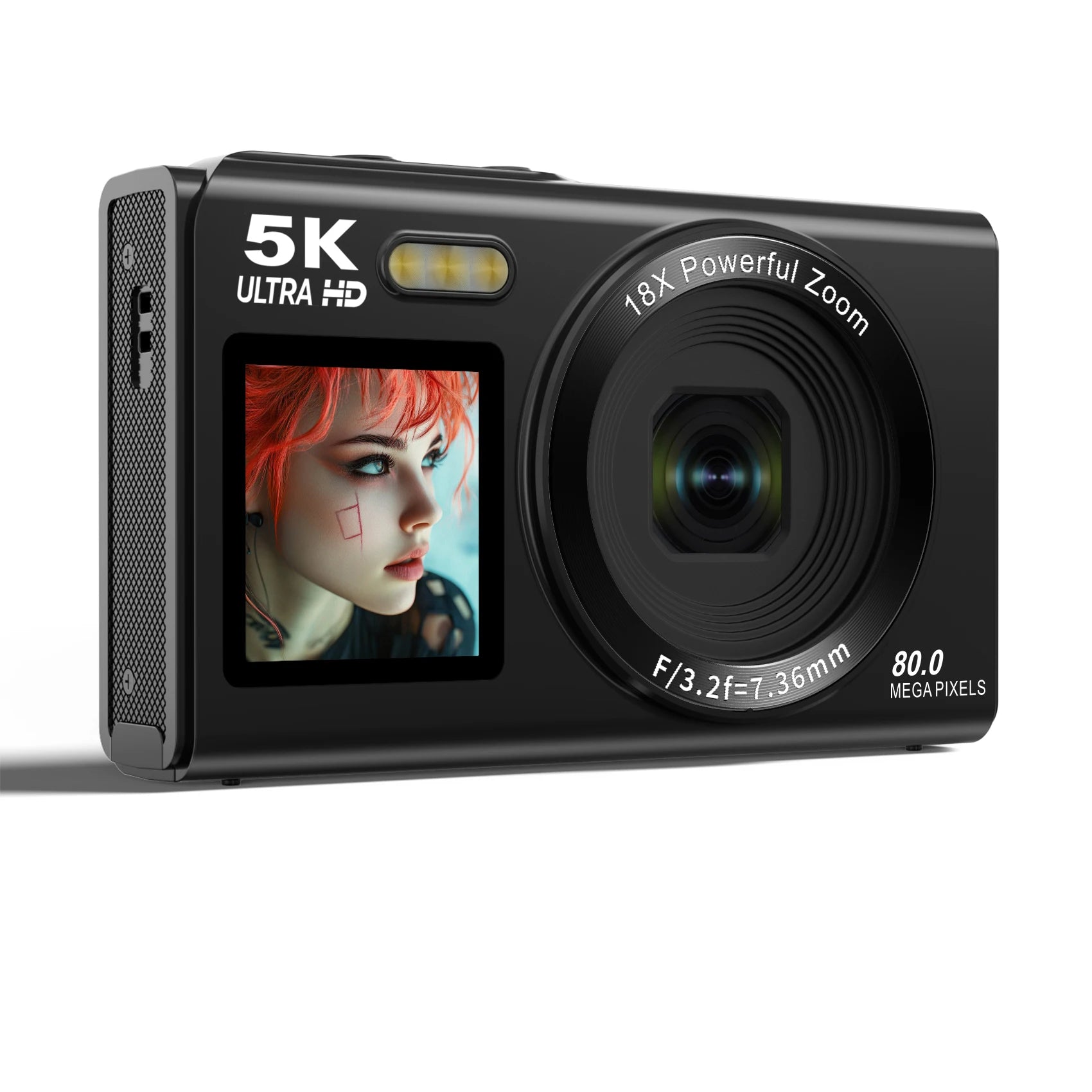 Máy Ảnh Mini 5K 80MP Kép Màn Hình WIFI Zoom 18X Vlog