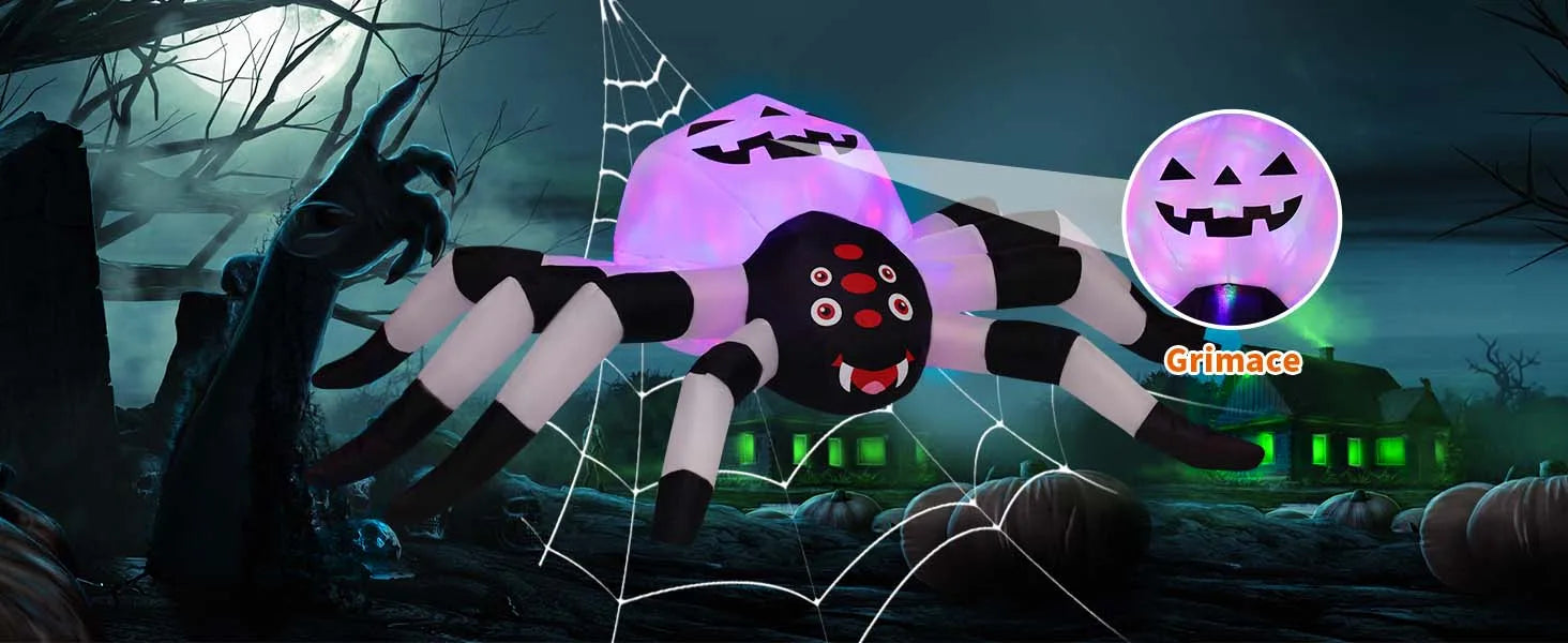 5FT LED Spider Lamp Unique Garden Halloween Decoration