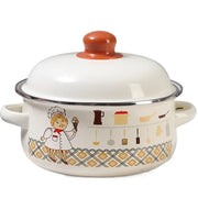 Nồi Men Dày Mini 2 Tay Cầm - Nấu Súp Mì Tiện Lợi