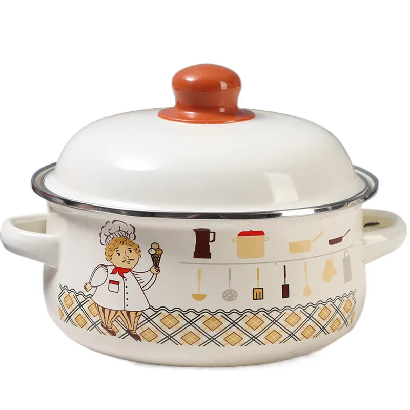 Nồi Men Dày Mini 2 Tay Cầm - Nấu Súp Mì Tiện Lợi