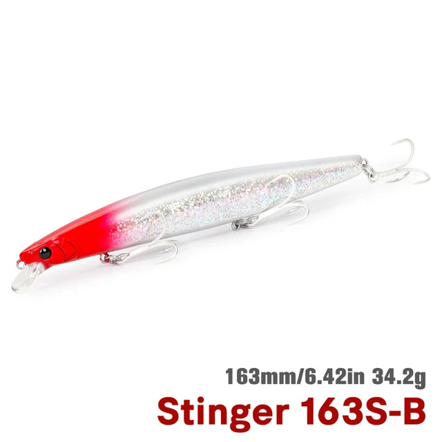 TSURINOYA 34.2g STINGER 163S Sinking Minnow 163mm Sea Fishing Lure Hard Artificial Pike Fishing Baits Tackle DW119