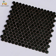 Round Metal Mosaic Tiles Black Stainless Steel Coin Decoration