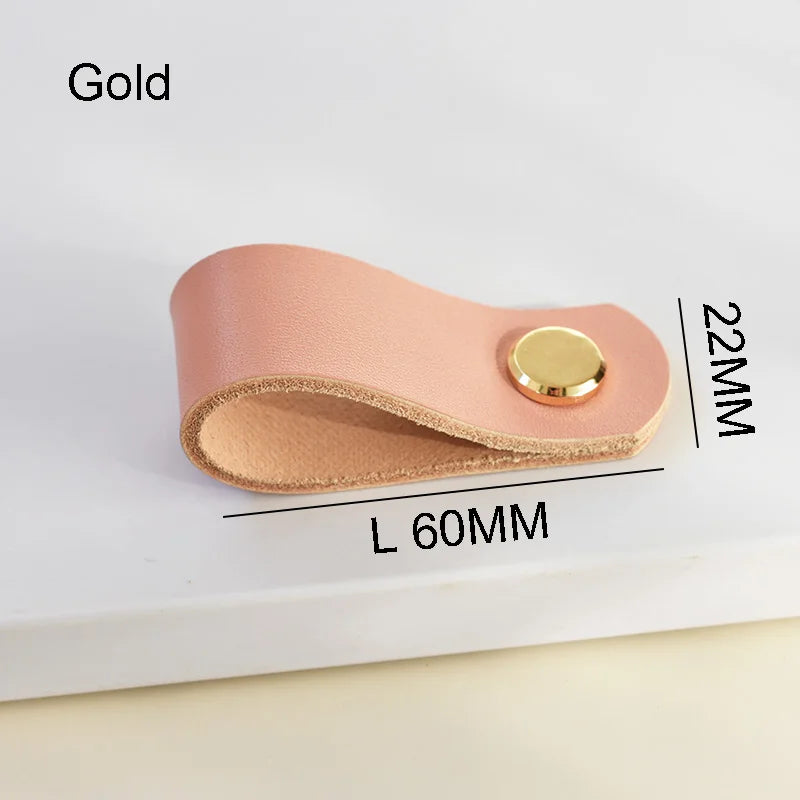 Nordic Style Pink Leather Handle Furniture Drawer Cupboard Kitchen Cabinet Door Knobs Pull Children's Room Cabinet Handles