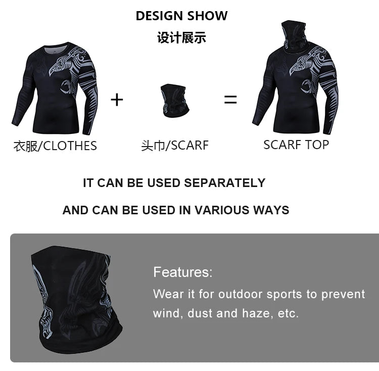 Men's Long Sleeve Bodycon Gym Sports T-Shirt