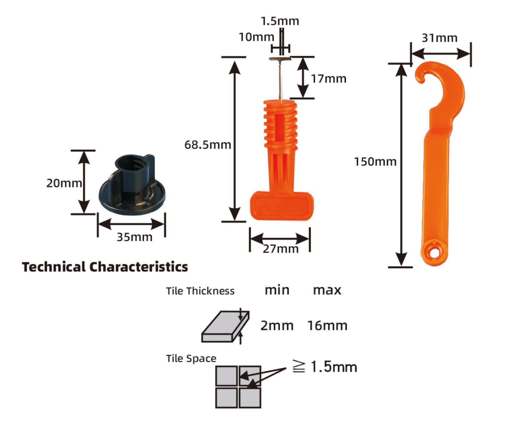 Professional T-shaped tile grout separator for convenience 