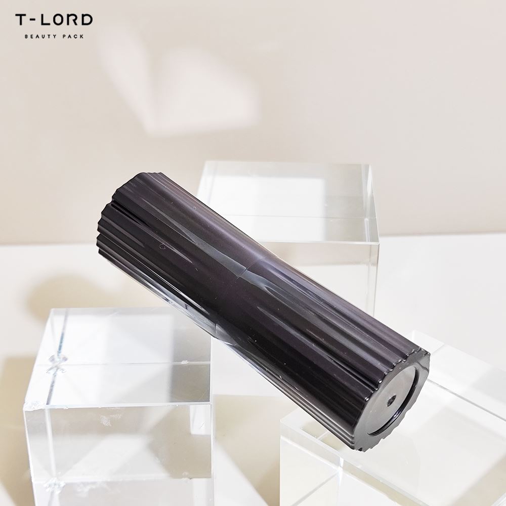 Unique Black Plastic Lipstick Tube, Empty Cosmetic Containers For Custom Packaging 