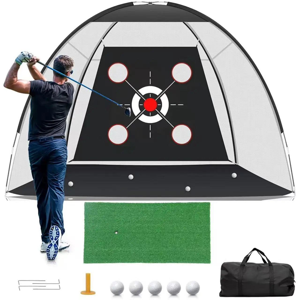 Indoor &amp; Outdoor Golf Practice Net 10x7FT With Target