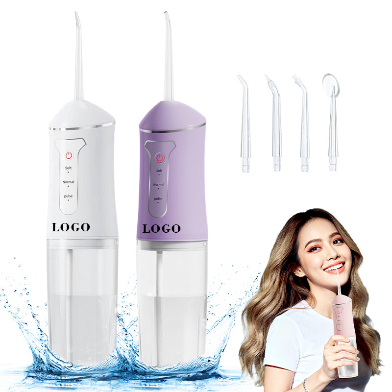 Máy tăm nước điện di động không dây chuyên nghiệp 230ML với nhiều đầu tăm để làm sạch răng - Daisan Mart