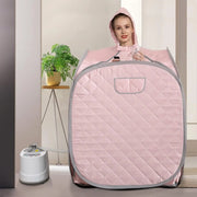 Smartmak Pink Full Body Portable Sauna Kit Includes 2L Steamer with Remote Control for Detox US Plug