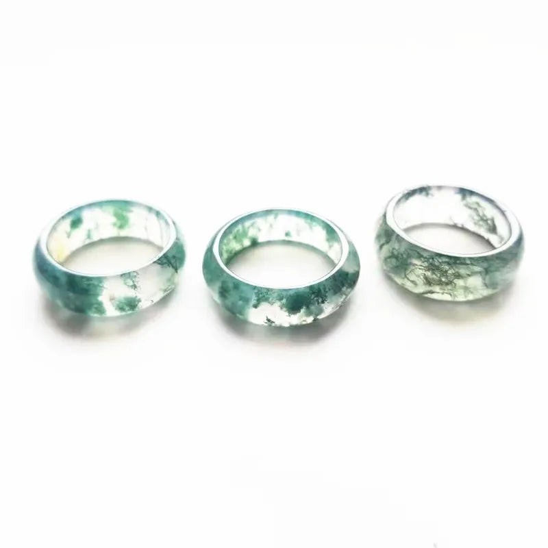 Nhẫn Đá Rêu Thiên Nhiên Sang Trọng Cho Nam Nữ