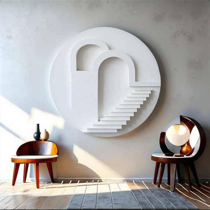 JZ Wabi Sabi Large 3D Building Home Decor Wall Art Multimedia Art Handmade Wood Carving Abstract Wall Art 