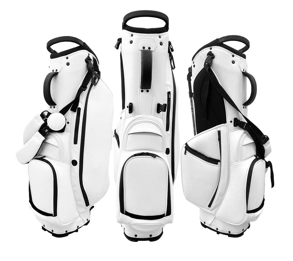 Golf Bag 5 Compartments Waterproof PU Leather Logo Printed On Demand