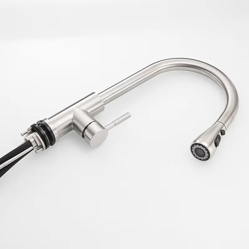 Modern Contemporary Ceramic Smart Kitchen Kitchen Faucet Touch Sensor Instant Hot Water Tap Kitchen Brass Drop Ship Brushed FLG