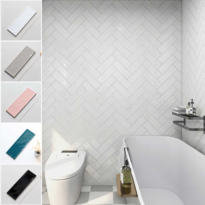 Cheap 3D Glazed Ceramic Subway Wall Tiles for Bathroom in Foshan China 