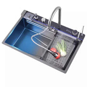Modern kitchen faucet, sink mixer with digital display, extendable spout 