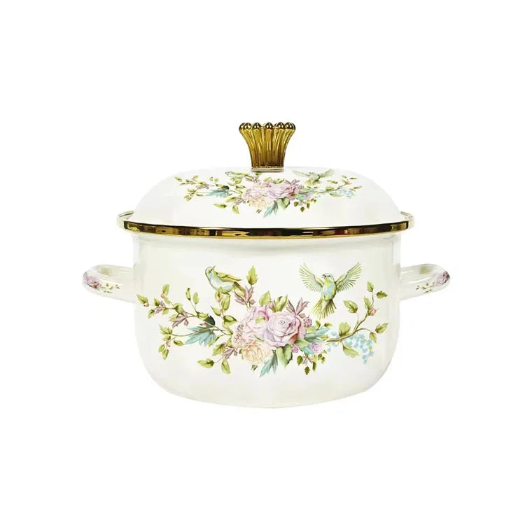 Set of 4 High-Quality Enamel Pots - For Family Kitchens