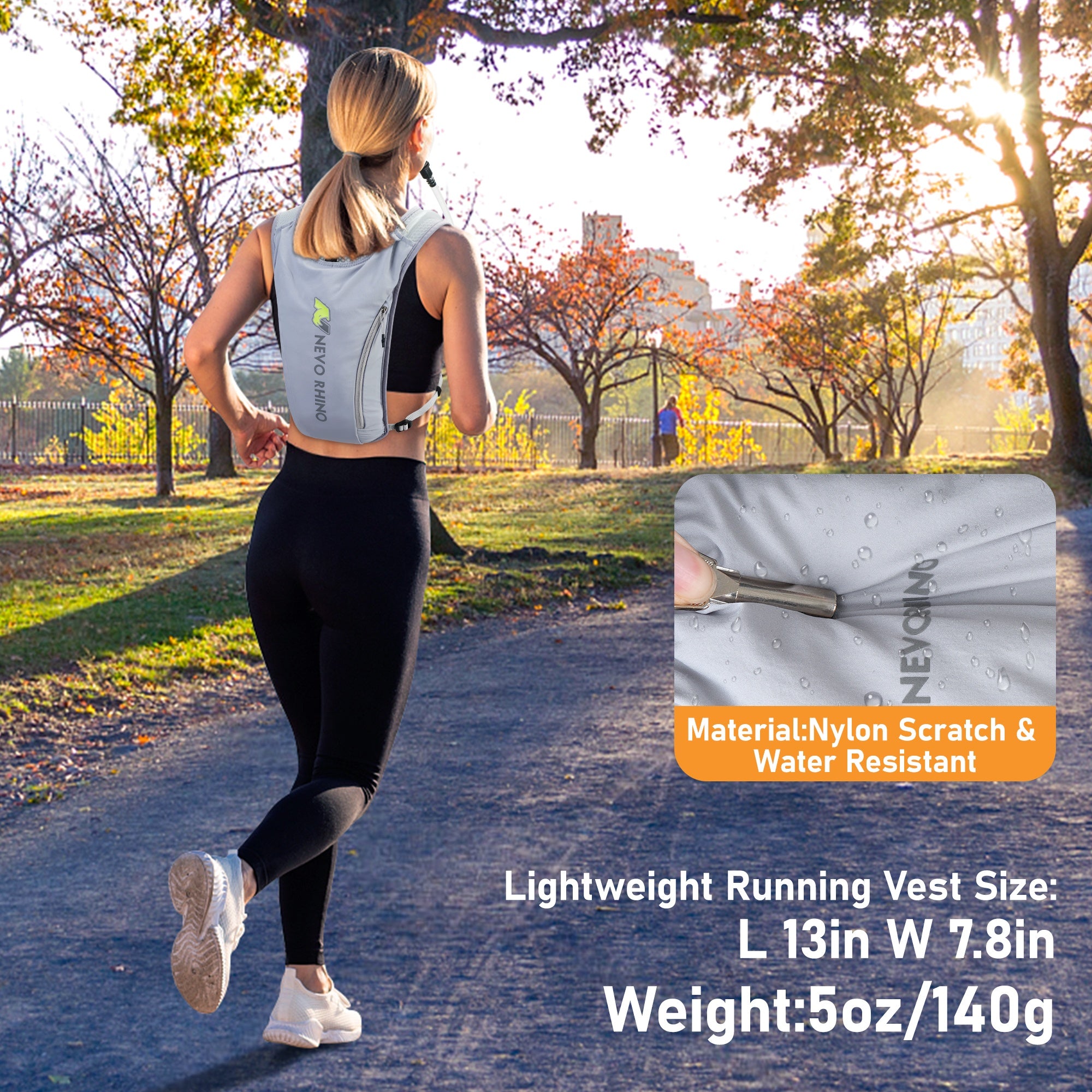 5.5L lightweight nylon hydration vest, adjustable size, versatile for outdoor sports, marathons, hiking and running 