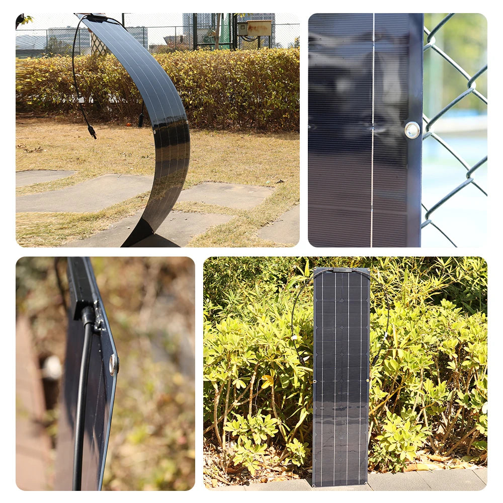 50W 100W Flexible Solar Panel Kit 12V Battery Charger Monocrystalline Cell Solar System Module For Home Camping Car RV Boat