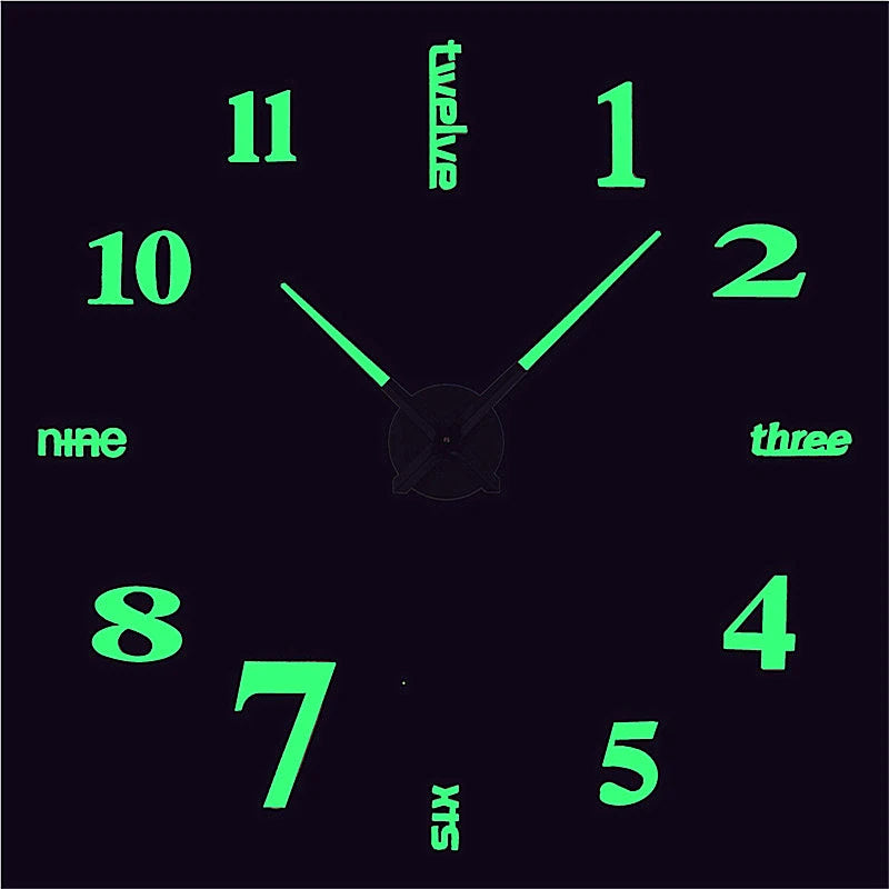 Cheap Night Light Art Acrylic Sticker Design Home Decorative Wall Clocks Luminous Large DIY Modern Wholesale City Stars Kids 3d