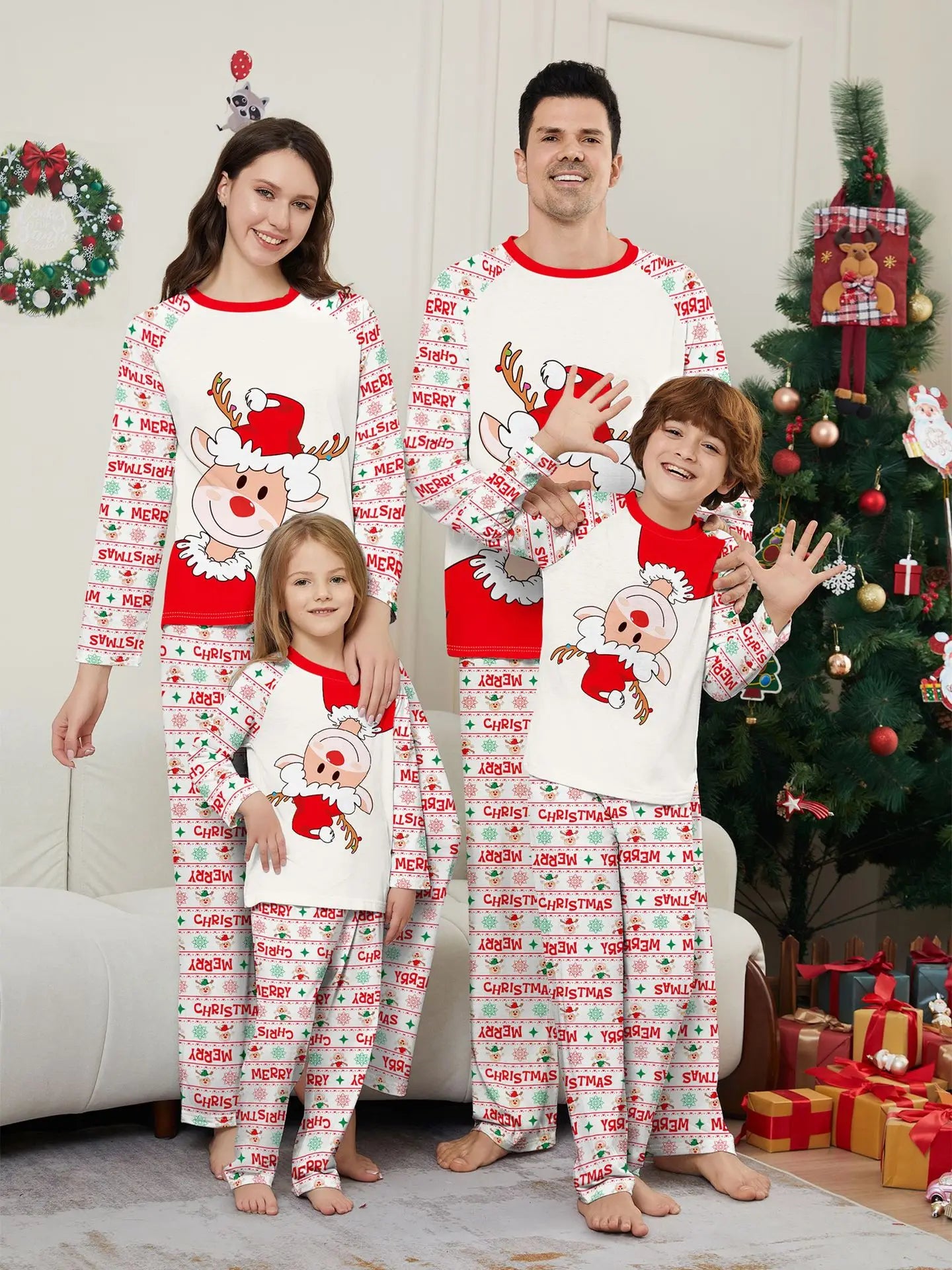 Merry Christmas Family - Matching Long Sleeve Pajama Set