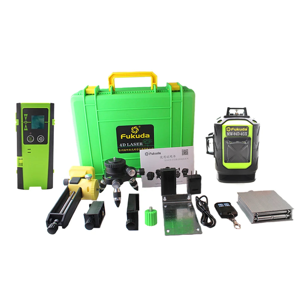 New Fukuda Professional 16 Line 4D Laser Level Japan Sharp Green 515NM Beam 360 Vertical And Horizontal Self-leveling Cross - Daisan Mart