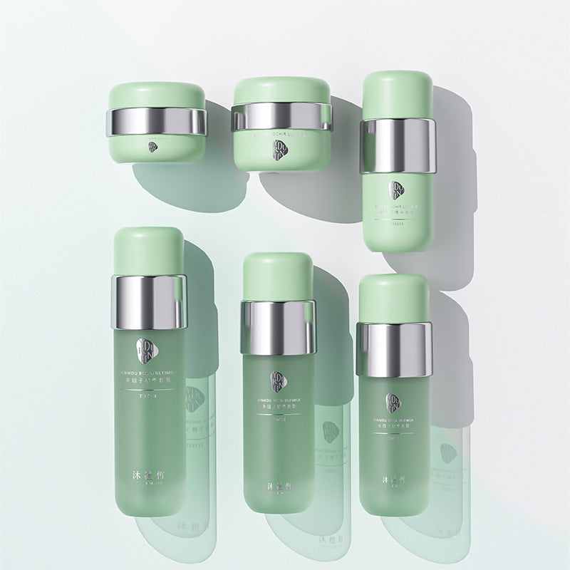 Bộ Chai Lọ Thủy Tinh Tím Xanh Tùy Chỉnh Mới, Chai Nhũ Tương 100ml, Hũ Kem 50G, Chai Thủy Tinh Cao Cấp 30ml Xử Lý Giả Đá Bóng Mờ - Daisan Mart