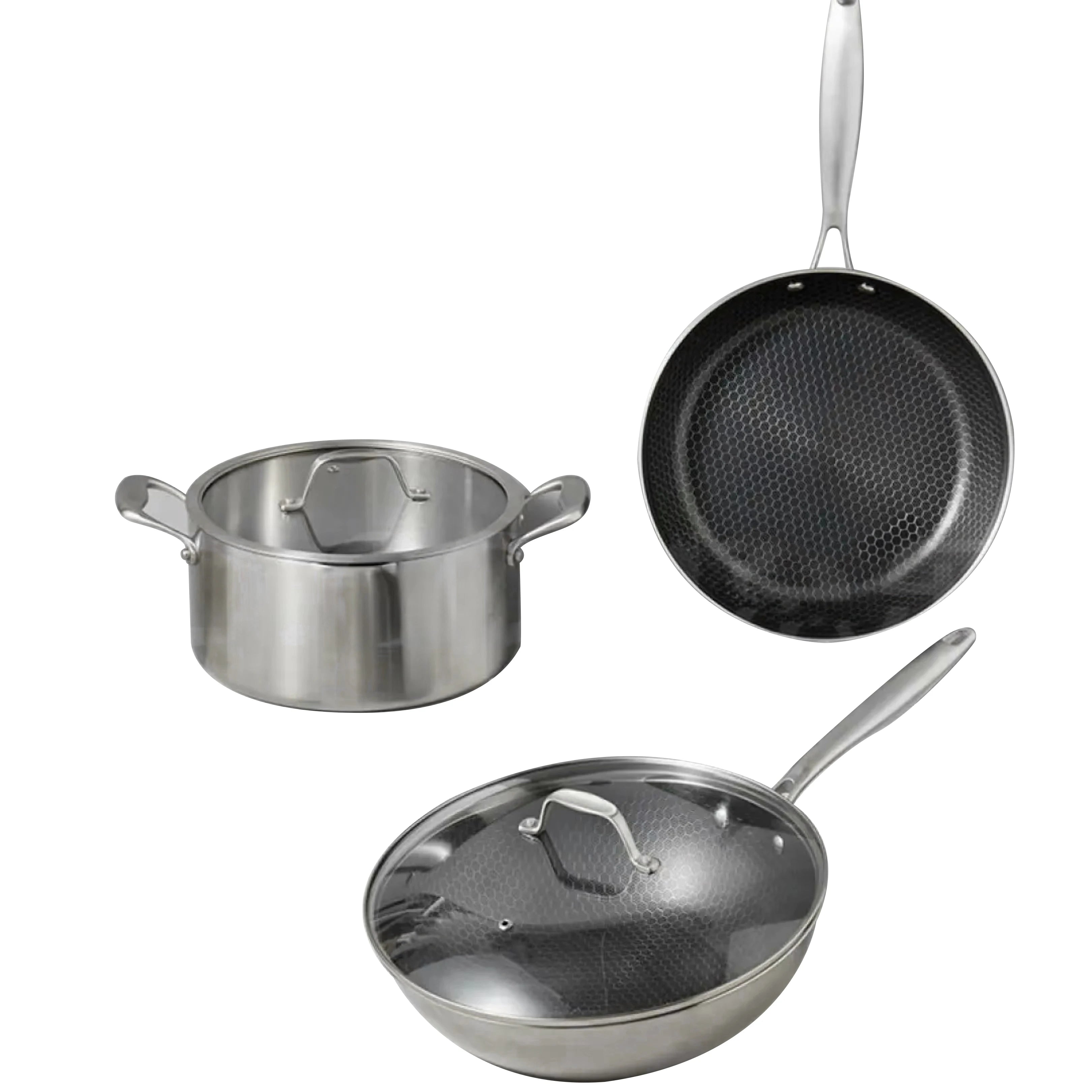 Multi-purpose High-Grade Ceramic-Coated Stainless Steel Pot and Pan Set for the Kitchen
