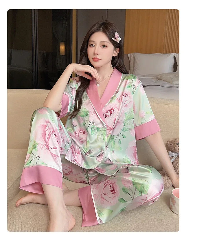 SAMWESTART Women's Premium Snow Silk Pajamas