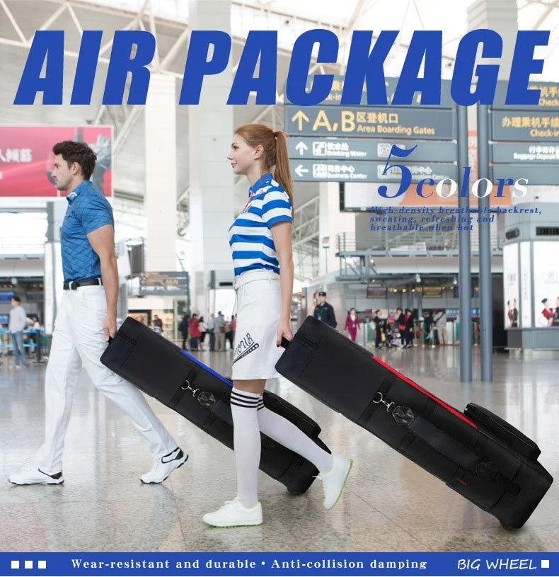 Convenient Travel Golf Bag Holder with Wheels