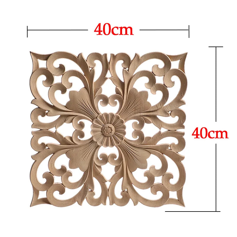 Wood Mouldings Wood Carving Door Onlay Wood Applique Wood Decal Antique Retro Modern Long Leaves Wooden Cabinet Furniture Corner