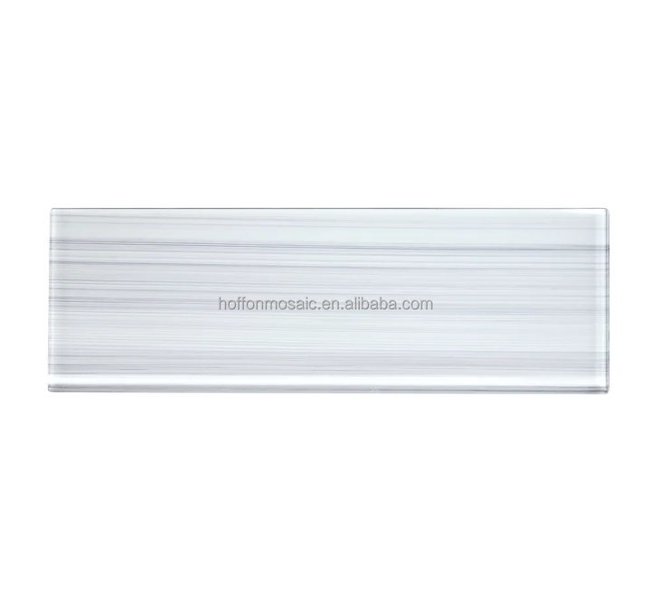 White glass subway wall tiles 100 x 300 mm for bathroom, kitchen, shower wall decoration 