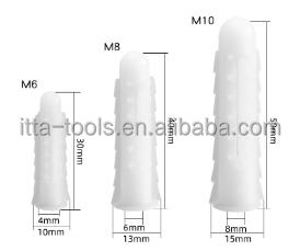 Strong plastic expansion bolt M6/M8/M10 