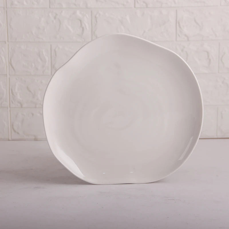 Bộ Khay Sứ Trắng Nghệ Thuật Đa Năng Hình Tự Do