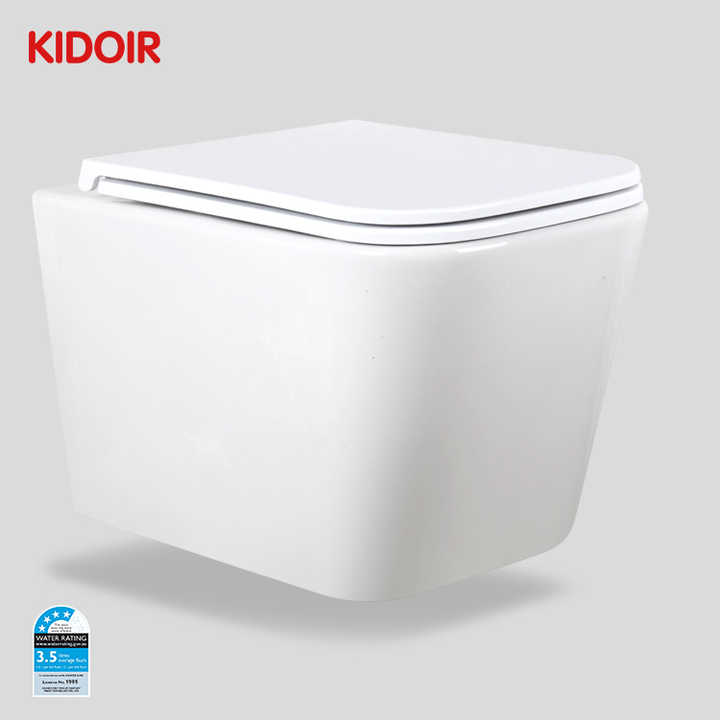 Siphonic One-piece Ceramic Toilet for Women, Wall-Hung Ceramic Toilet Sanitary Ware 