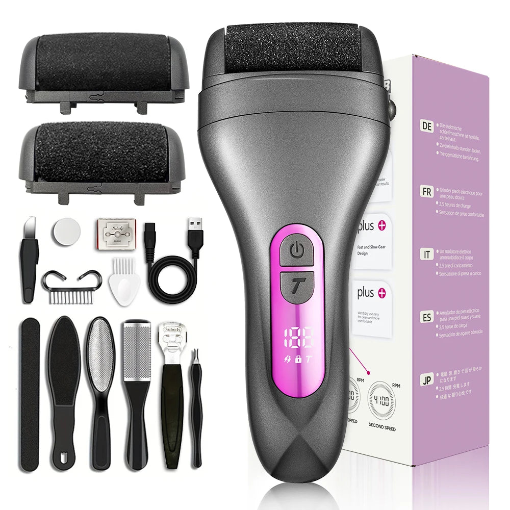 Bộ Máy Mài Da Chết Đa Năng 2 Đầu Sạc USB 10 Món