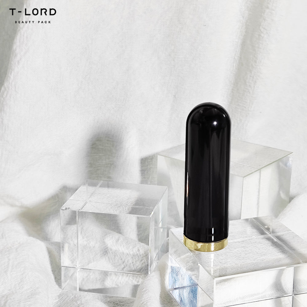 Black and Silver/Gold Plastic Lipstick Case 