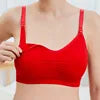 Adjustable Anti-Sagging Breastfeeding Bra Steel Ring-Free Upper Buckle Pregnant Women's Maternity Underwear Featuring Breast Pad - Daisan Mart