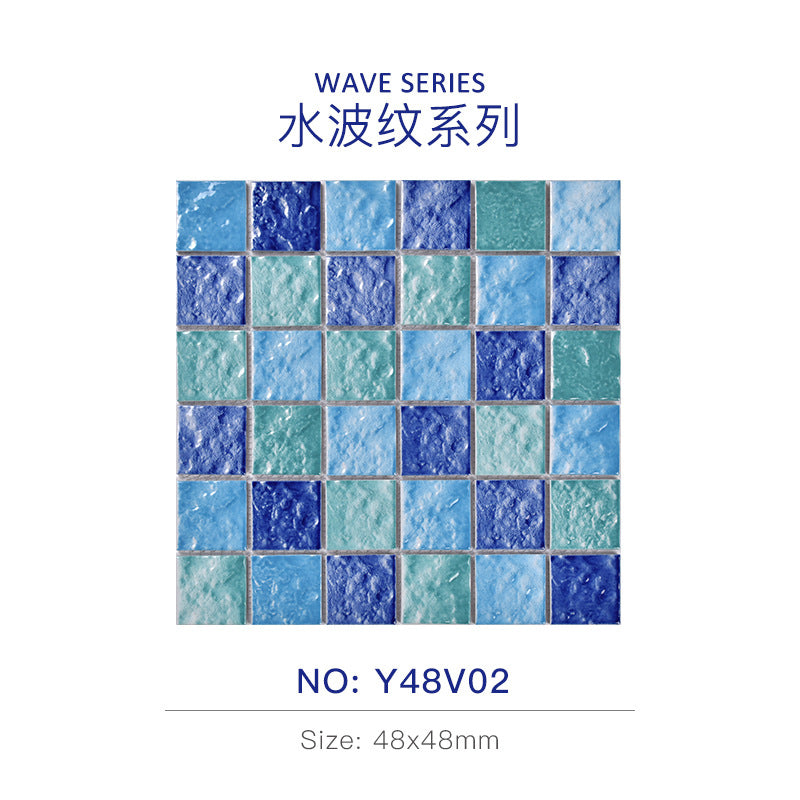 Centurymosaic Green Blue Square Swimming Pool Mosaic Tiles